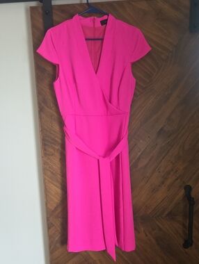 Women's J CREW Hot Pink Wrap Crepe Dress